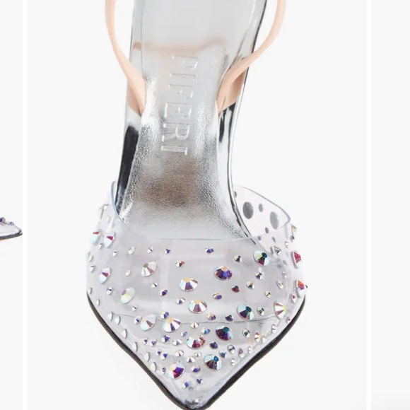 Piferi Upanova Transparent Crystal Embellished Pointed Toe Slingback Pump (35.5) - Picture 4 of 6
